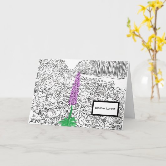 Big Bay Lupine 2023 Blank Notecard Karte (Gelbe Blume)