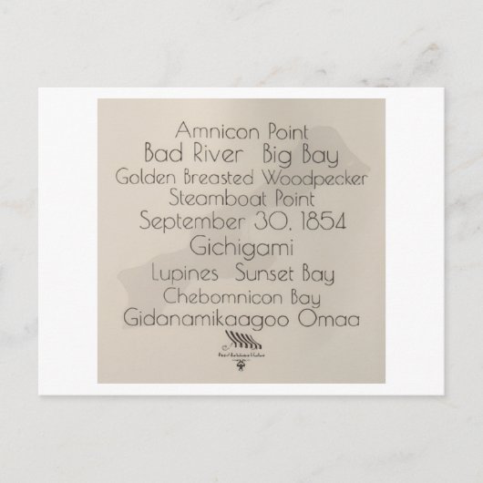 Big Bay Madeline Island Words Postcard Postkarte (Vorderseite)