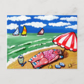 Big Beach Diva Sunbader Post Card Postkarte (Vorderseite)