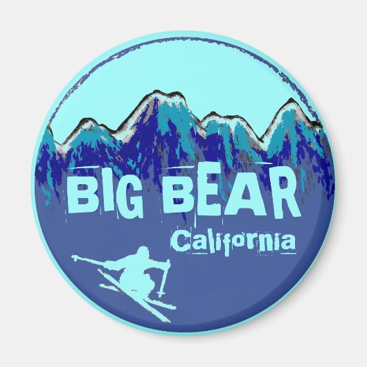 Big Bear California aquamariner blauer Skimagnet Magnet (Vorne)