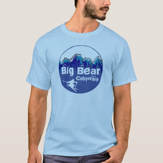 Big Bear California blauer Skier Typ Tee (Vorderseite)