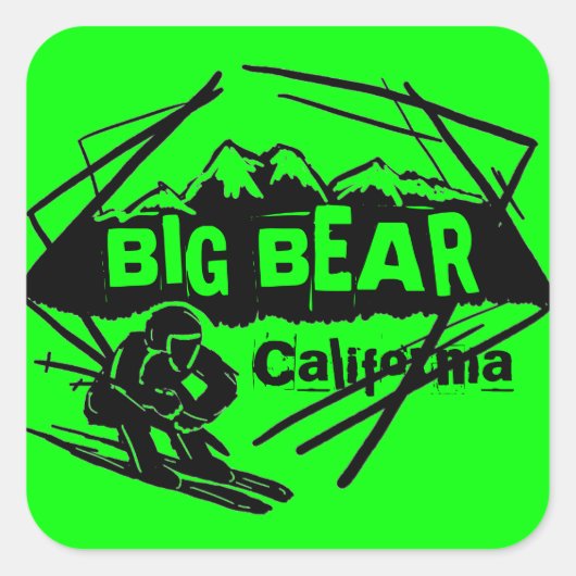 Big Bear California Logo-Aufkleber Quadratischer Aufkleber (Vorderseite)