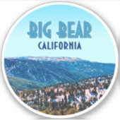 Big Bear California Mountains Vintag Aufkleber (Vorderseite)