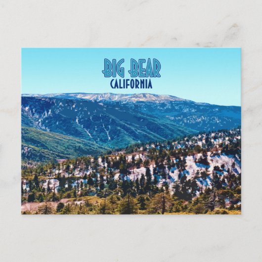 Big Bear California Mountains Vintag Postkarte (Vorderseite)