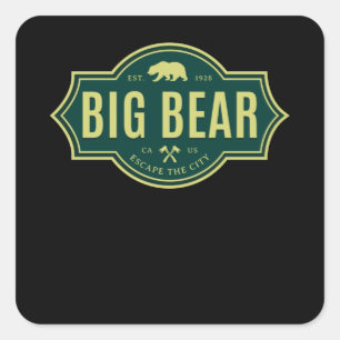Big Bear California Quadratischer Aufkleber