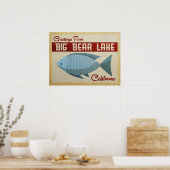 Big Bear Lake Blue Fish Vintage Reise Poster (Küche)