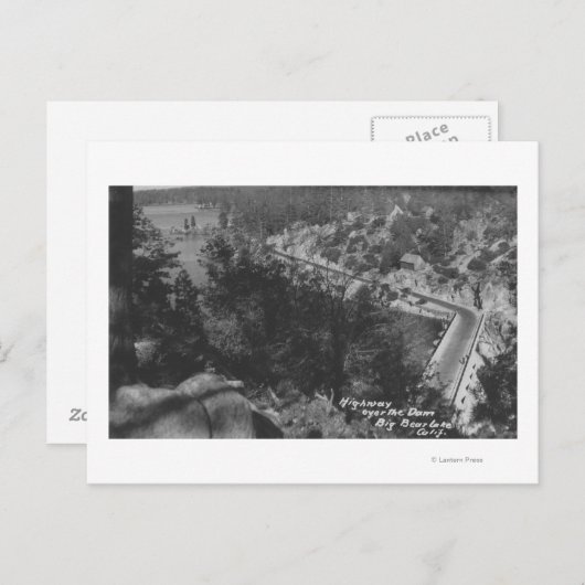 Big Bear Lake, CA Highway Oberhalb des Stausees Postkarte (Vorne/Hinten)