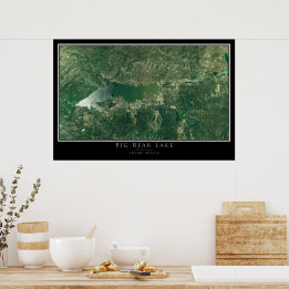 Big Bear Lake California Satelliten-Poster-Karte Poster