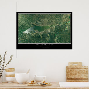 Big Bear Lake California Satelliten-Poster-Karte Poster