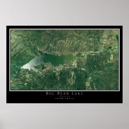 Big Bear Lake California Satelliten-Poster-Karte Poster