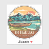 Big Bear Lake California Wasserfischen Emblem Aufkleber (Blatt)