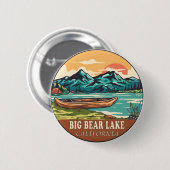 Big Bear Lake California Wasserfischen Emblem Button (Vorne & Hinten)