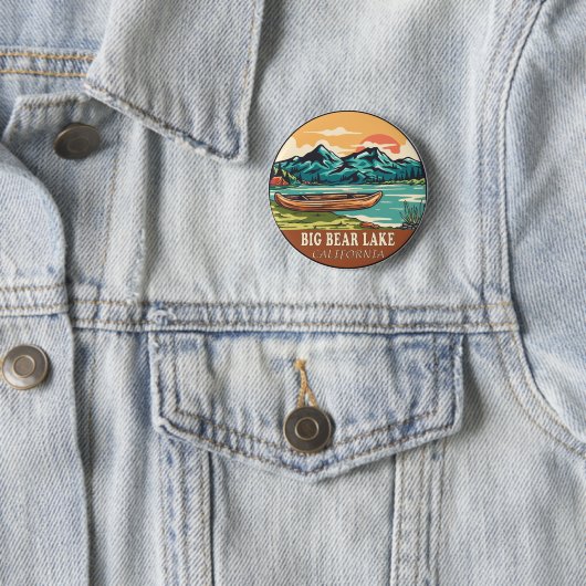 Big Bear Lake California Wasserfischen Emblem Button (Beispiel)