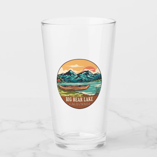 Big Bear Lake California Wasserfischen Emblem Glas (Vorderseite)