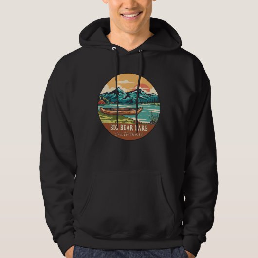 Big Bear Lake California Wasserfischen Emblem Hoodie (Vorderseite)