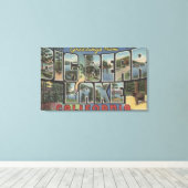 Big Bear Lake, Kalifornien - Große Briefmarkenszen Leinwanddruck (Insitu (Holzboden))