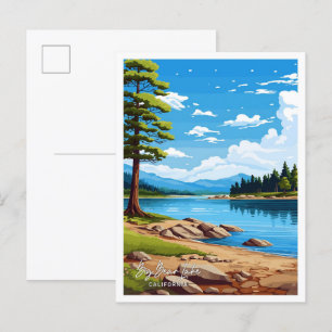 Big Bear Lake Kalifornien Kunst Reiseillustration Postkarte