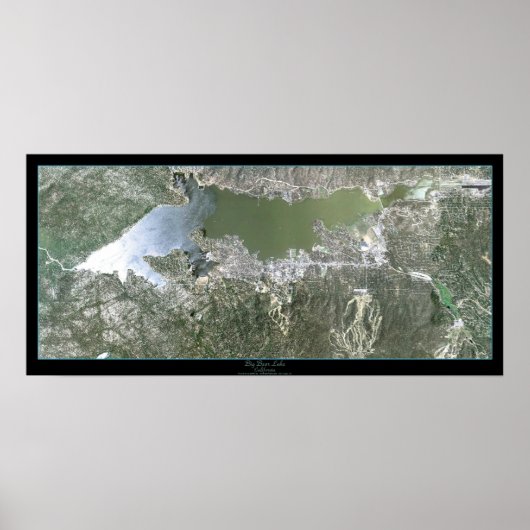 Big Bear Lake, Kalifornien Satellitenposter Poster (Vorne)