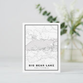 Big Bear Lake Map Feiertagspostkarte (Stehend Vorderseite)