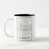 Big Bear Lake Map Zweifarbige Tasse (Links)