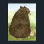 Big Bear & Little Bunny Postcard Postkarte<br><div class="desc">Bär & Bunny © Diana Ting Delosh. Farbe und Aquarellbild. Grosser Bär und kleiner Bunny sind gute Freunde. Senden Sie eine Postkarte mit einer warmen und verschwommenen Notiz an einen guten Freund.</div>