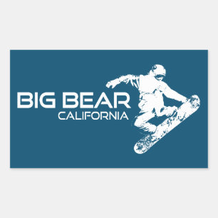 Big Bear Mountain Resort California Snowboarder Rechteckiger Aufkleber