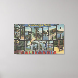 Big Bear See, Kalifornien - große Buchstabe-Szene Leinwanddruck