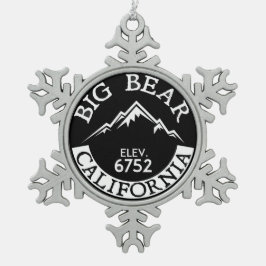 Big Bear See-Kalifornien-Skifahren-Ski-Wandern Schneeflocken Zinn-Ornament