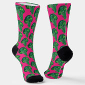 Big Beautiful Broccoli Fun Wasserfarbe Hellrosa Socken (Gewinkelt)