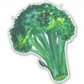 Big Beautiful Broccoli Green Watercolor Art Aufkleber (Vorderseite)