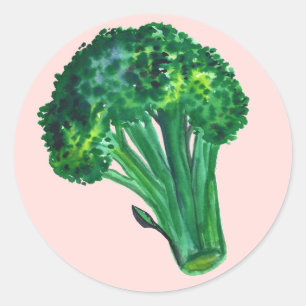 Big Beautiful Broccoli Pink Runder Aufkleber