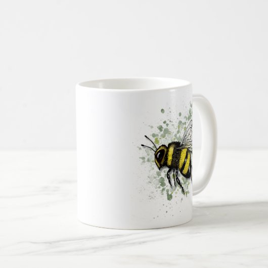Big Beautiful Bumble BEE, Digital Drawing Kaffeetasse (VorderseiteRechts)