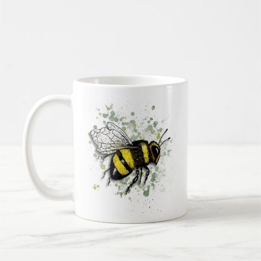 Big Beautiful Bumble BEE, Digital Drawing Kaffeetasse (Links)