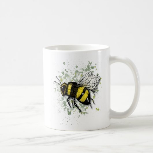 Big Beautiful Bumble BEE, Digital Drawing Kaffeetasse (Rechts)