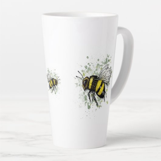 Big Beautiful Bumble BEE, Digital Drawing Milchtasse (Rechte Ecke)