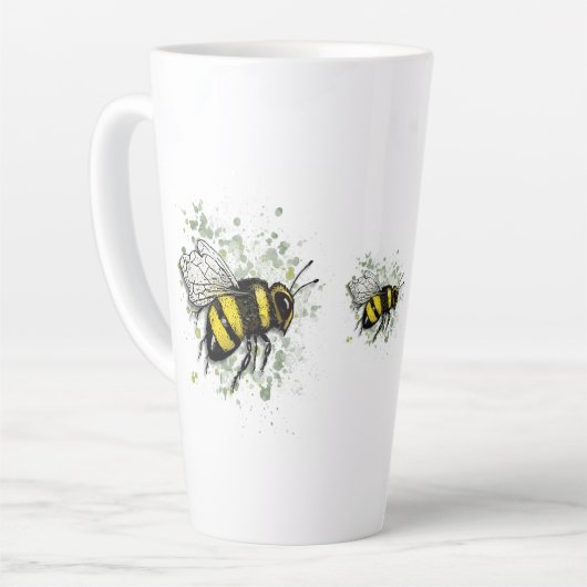 Big Beautiful Bumble BEE, Digital Drawing Milchtasse (Linke Ecke)