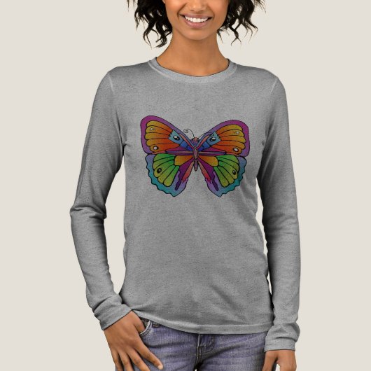Big Beautiful Butterflys - Anpassen Tri-Blend Shirt (Vorderseite)