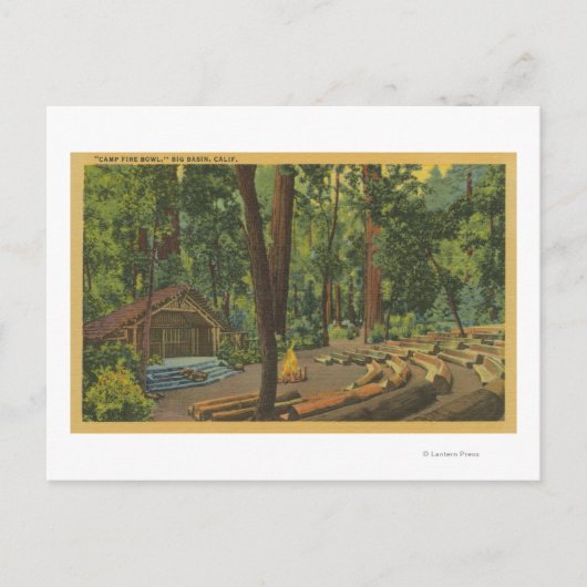 Big Becken, Kalifornien "Camp Fire Bowl" Ansicht Postkarte (Vorderseite)