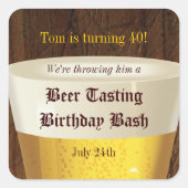 Big Beer Degustation Quadratischer Aufkleber (Vorderseite)