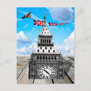 Big Ben, Airoplane, Gewerkschaft Jacks, Surreal Lo Postkarte