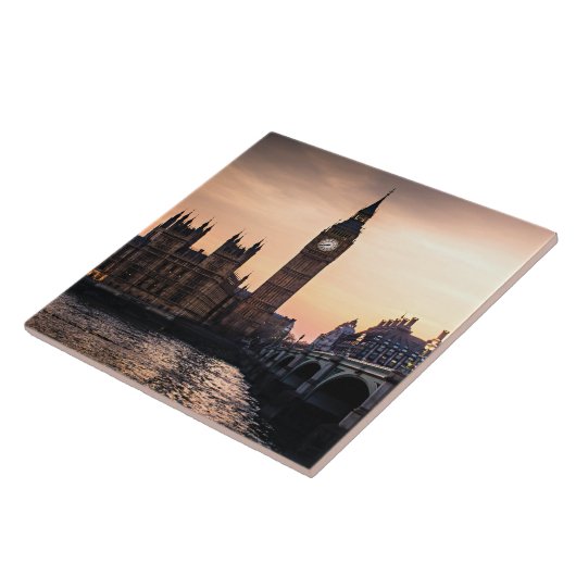 Big Ben an der Themse in London Fliese (Seite)