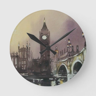 Big Ben an Nachtlondon-Wanduhr Runde Wanduhr