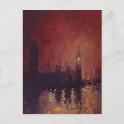 Big Ben bei Night Post Card Postkarte (Vorderseite)