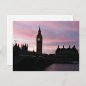 Big Ben bei Sunset, London Postkarte (Vorne/Hinten)