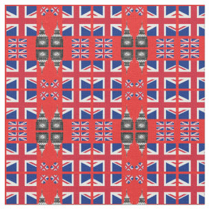 Big Ben, British Flag Stoff trendy Vereinigtes Kö