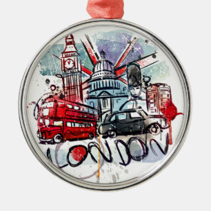 Big ben Bus London Sehenswürdigkeit Ornament Aus Metall