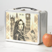 Big Ben Clock, Female Traveller bei Big Ben London Metall Brotdose (Beispiel)
