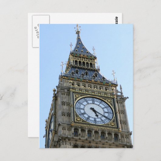 Big Ben Clock in London, England, Großbritannien Postkarte (Vorne/Hinten)