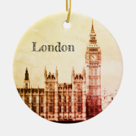 Big Ben Clock & London, Westminster / Vintages UK Keramik Ornament