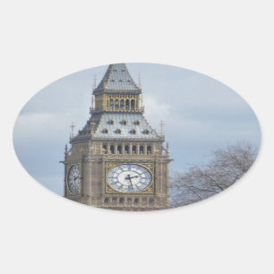 Big Ben Clock Ovaler Aufkleber